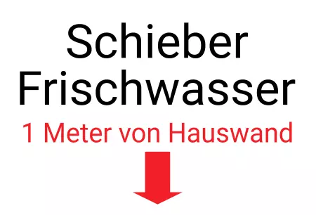  Hinweis Frischwasser Schieber Bild