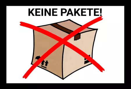 Hinweis KEINE PAKETE Bild