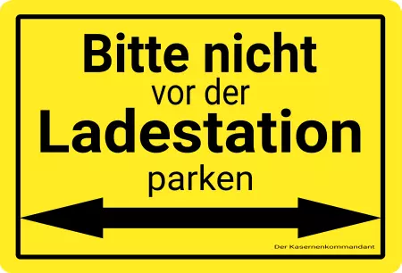 Hinweis Nicht vor Ladestation parken Bild