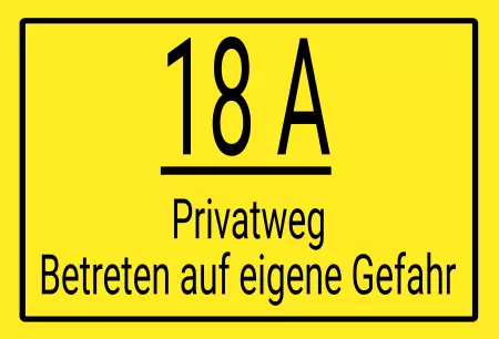 Hinweis Privatweg 18A Bild