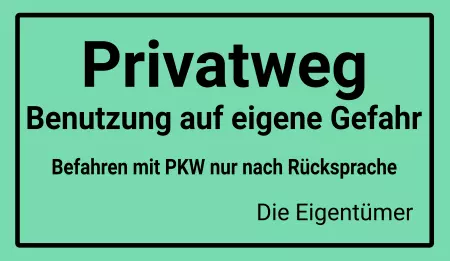 Hinweis Privatweg Bild