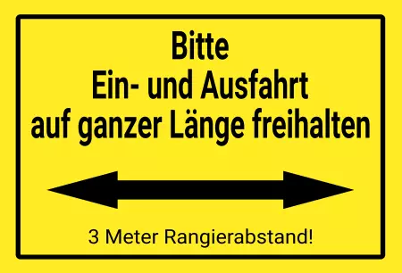  Hinweis 3 Meter Rangierabstand Bild