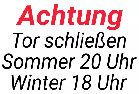 Hinweis Achtung - Tor schließen Bild