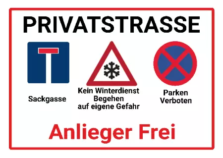Hinweis Anlieger Frei Bild