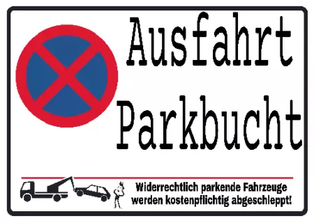 Hinweis Ausfahrt Parkbucht Bild