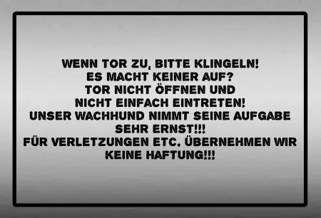 Hinweis Bitte klingeln! Bild