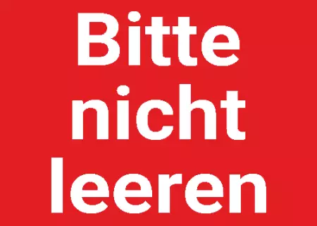 Hinweis Bitte nicht leeren Bild