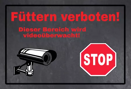 Hinweis Füttern verboten Bild