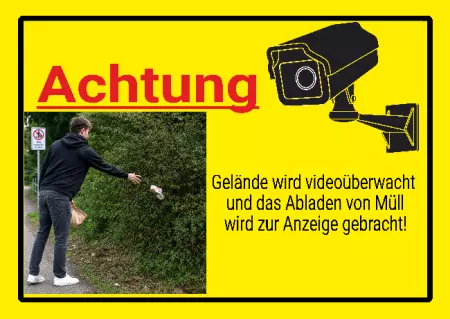 Hinweis Gelände wird Videoüberwacht Bild