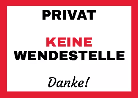 Hinweis KEINE WENDESTELLE Bild