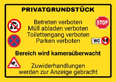 Hinweis Müll abladen verboten Bild