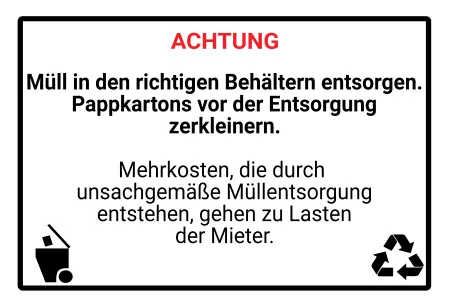 Hinweis Müll richtig entsorgen Bild