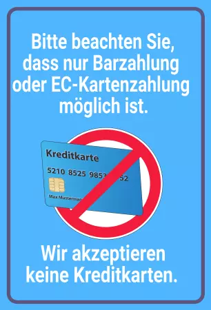 Hinweis Nur Barzahlung möglich Bild