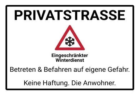Hinweis Privatstrasse Bild