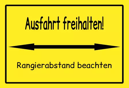 Hinweis Rangierabstand beachten Bild