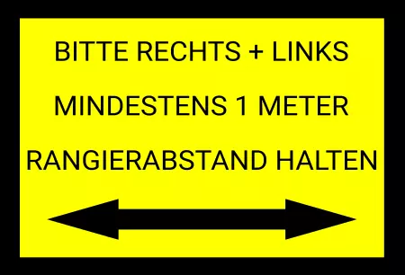 Hinweis Rangierabstand halten Bild