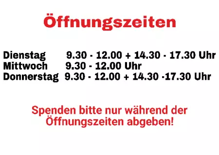 Hinweis Spenden bitte nur während der Öffnungszeiten... Bild