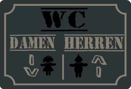  Hinweis WC Damen und Herren Bild